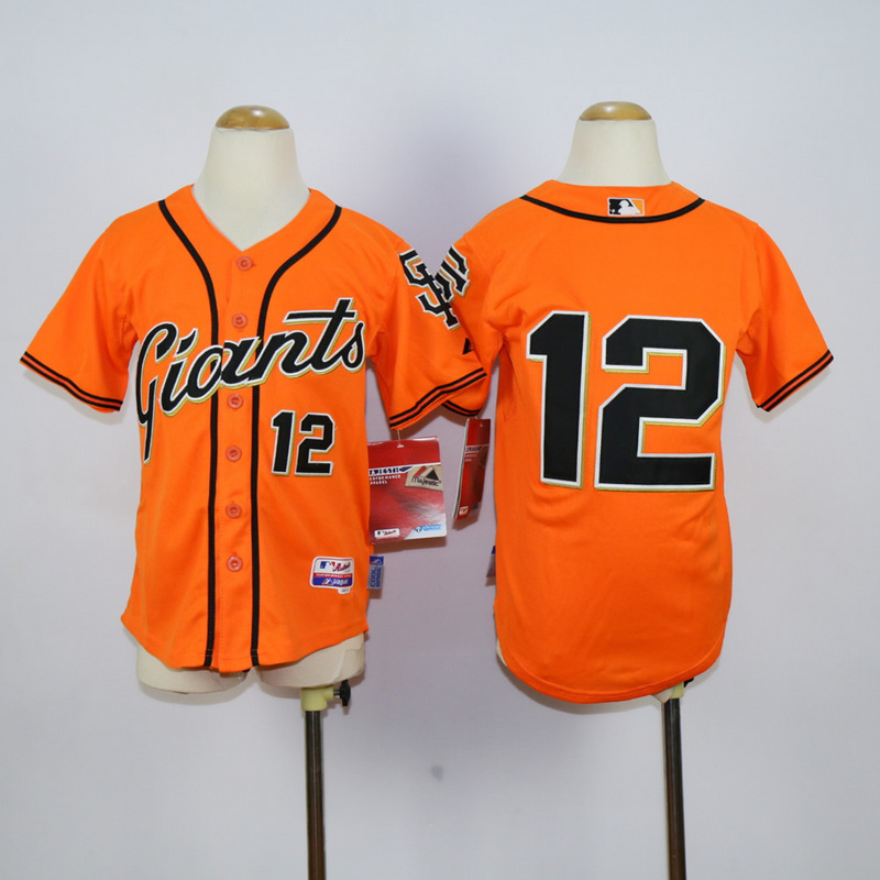 Youth San Francisco Giants #12 Panik Orange MLB Jerseys